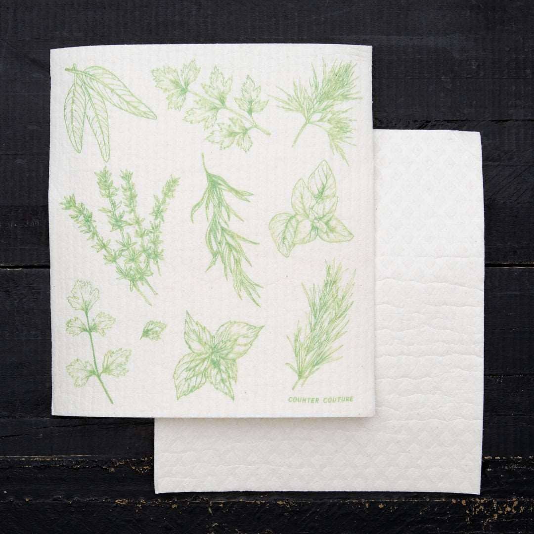 Herbs Swedish Dish Cloth | Eco-Friendly Reusable Kitchen Cloth