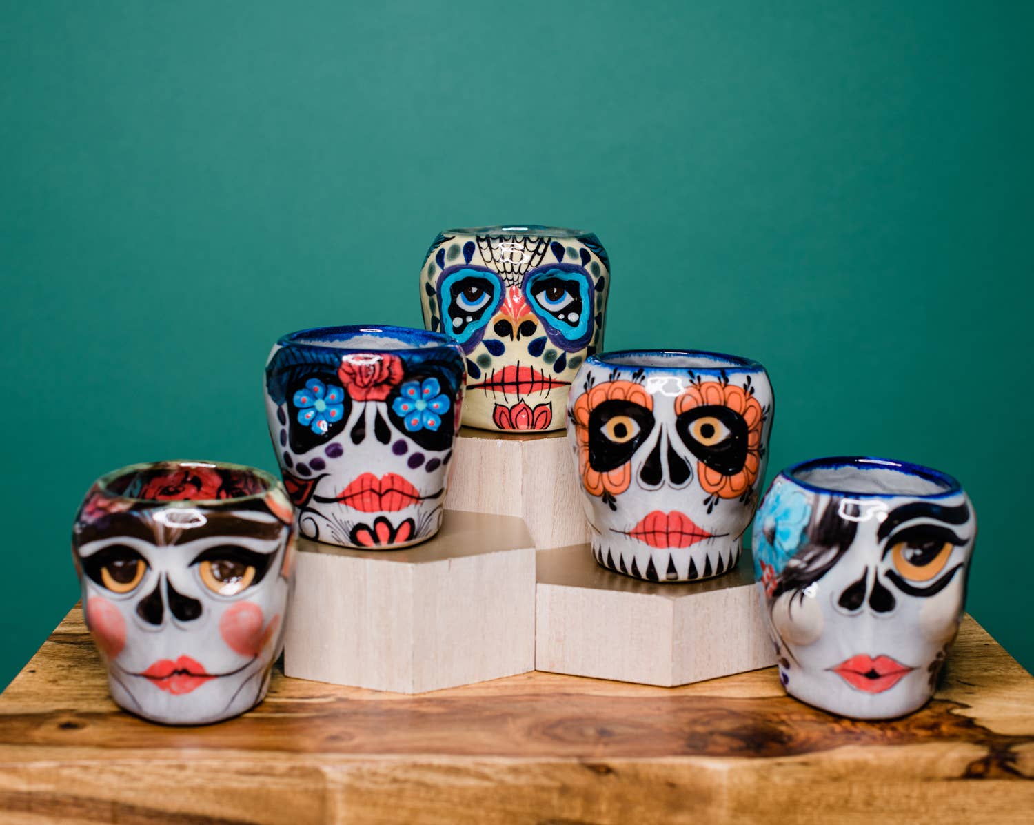 La Catrina Sugar Skull Skeleton Mug Artisan Made