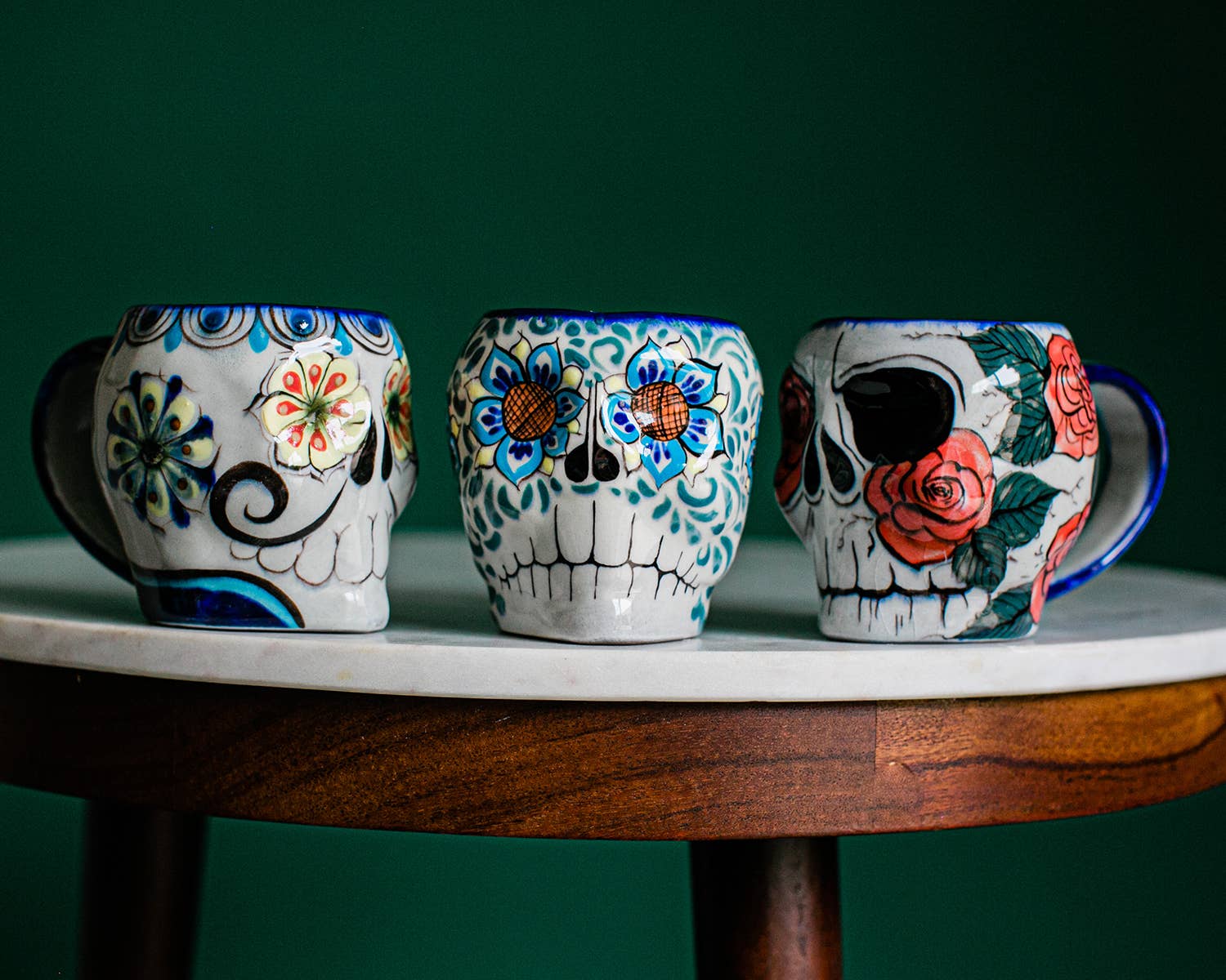 Sugar Skull Skeleton Mug Artisan Made