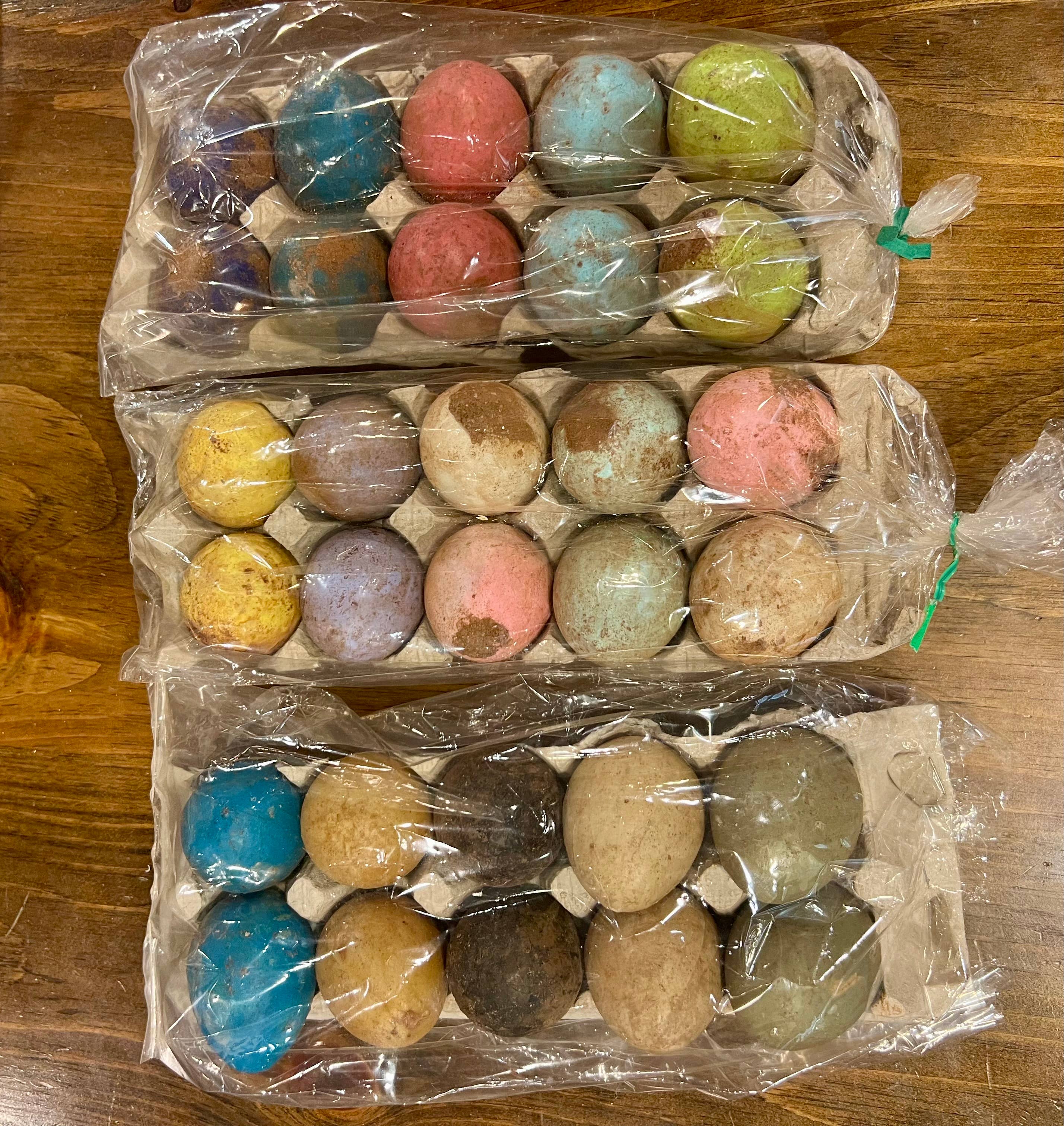 Primitive Paper Mache Waxed Eggs — Set of 10 Farmhouse decor
