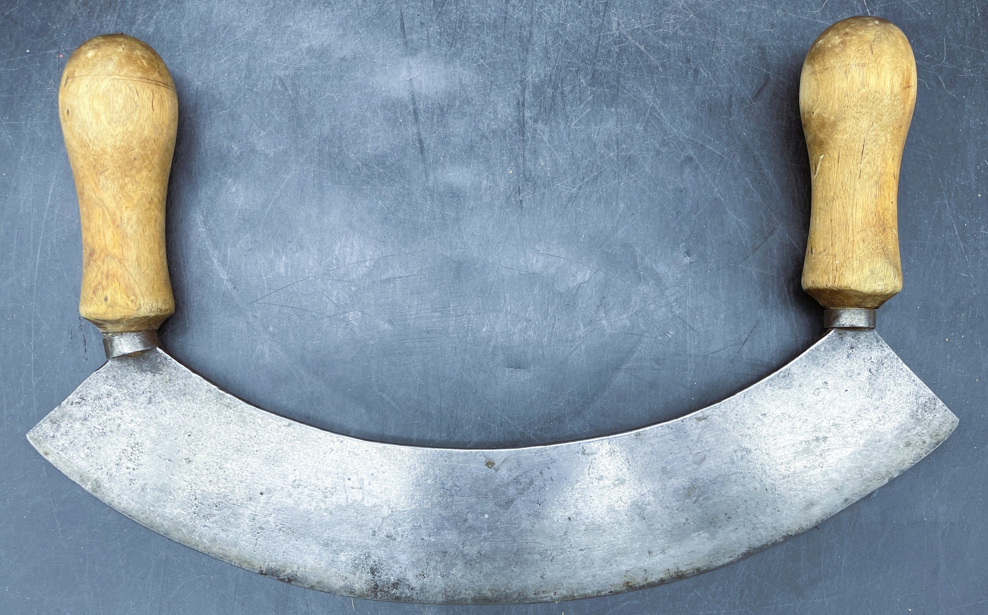 Antique Primitive Mezzaluna Kitchen Chopper - Vintage Food Chopper 11"