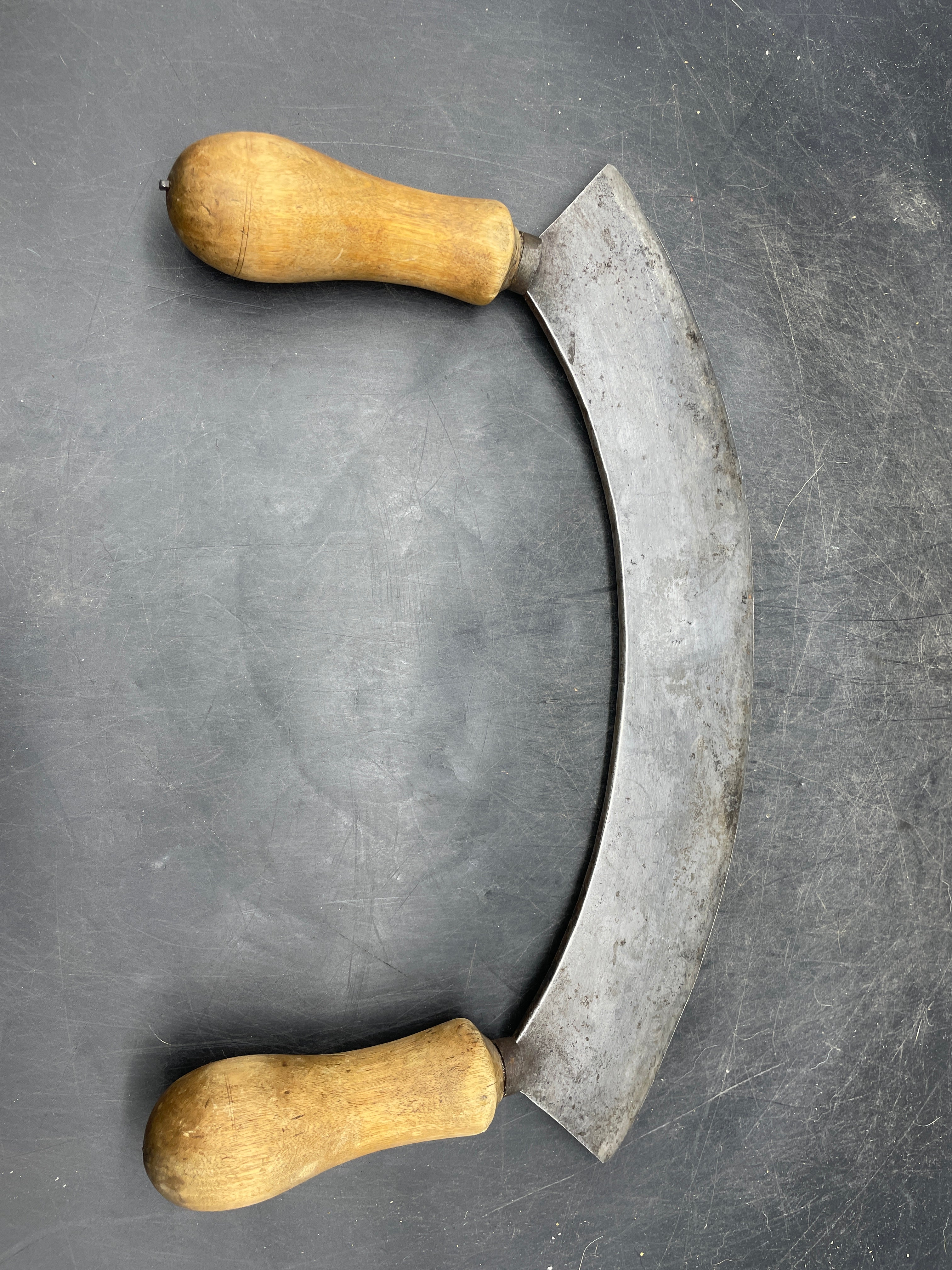 Antique Primitive Mezzaluna Kitchen Chopper - Vintage Food Chopper 11"