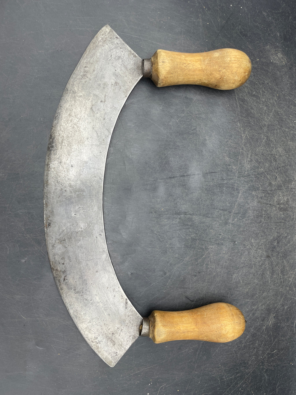 Antique Primitive Mezzaluna Kitchen Chopper - Vintage Food Chopper 11"