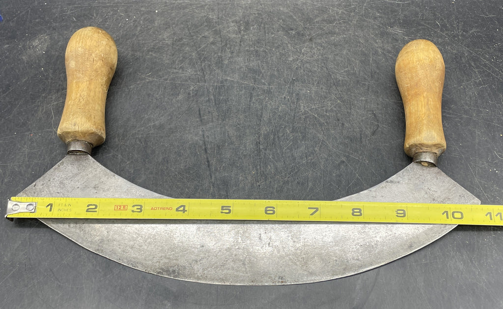 Antique Primitive Mezzaluna Kitchen Chopper - Vintage Food Chopper 11"