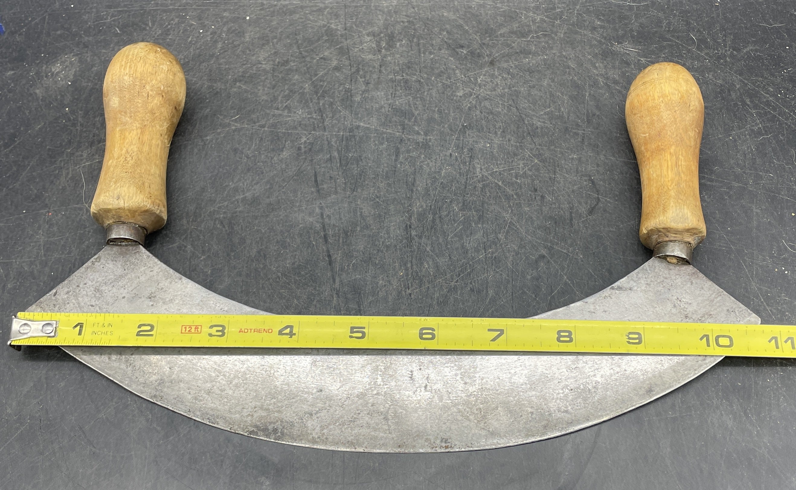 Antique Primitive Mezzaluna Kitchen Chopper - Vintage Food Chopper 11"
