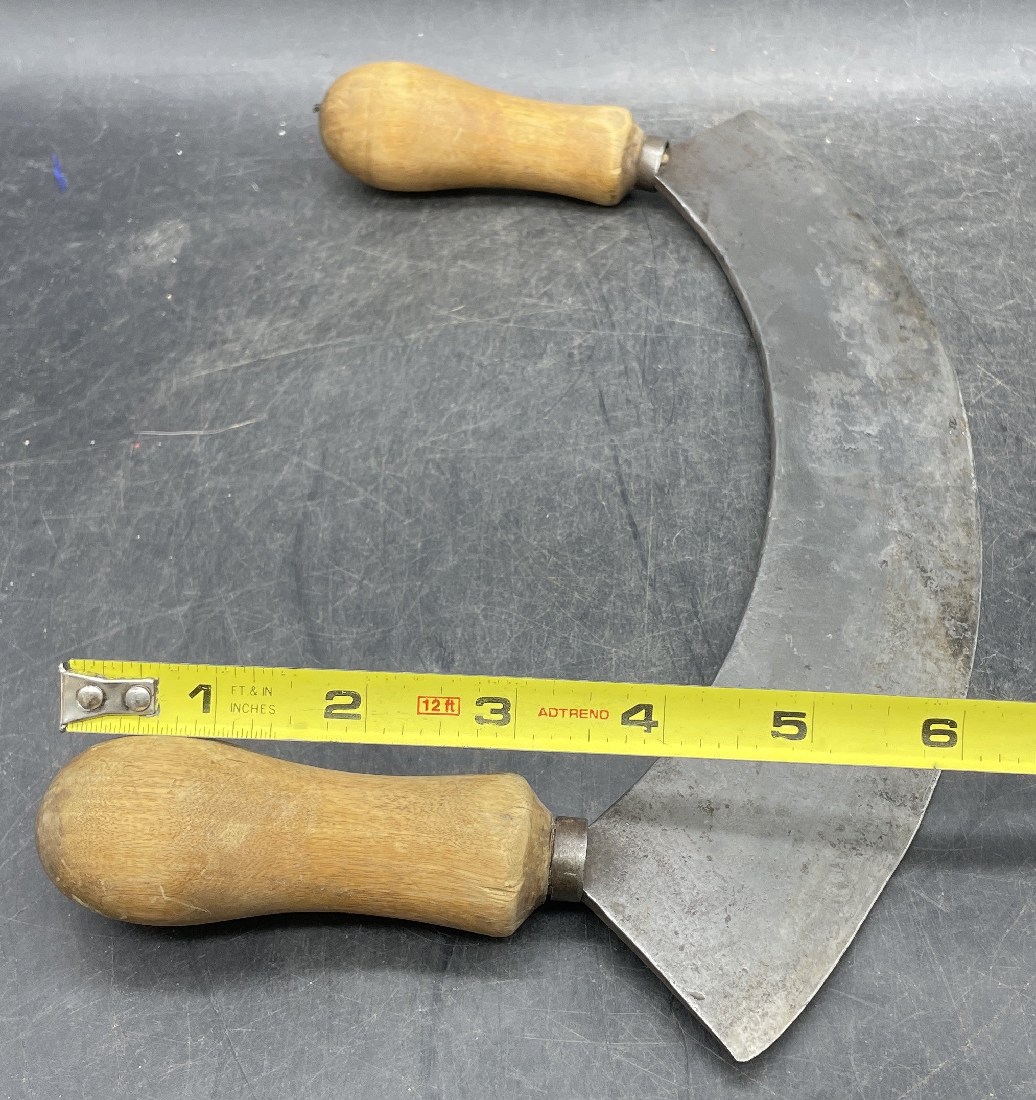 Antique Primitive Mezzaluna Kitchen Chopper - Vintage Food Chopper 11"