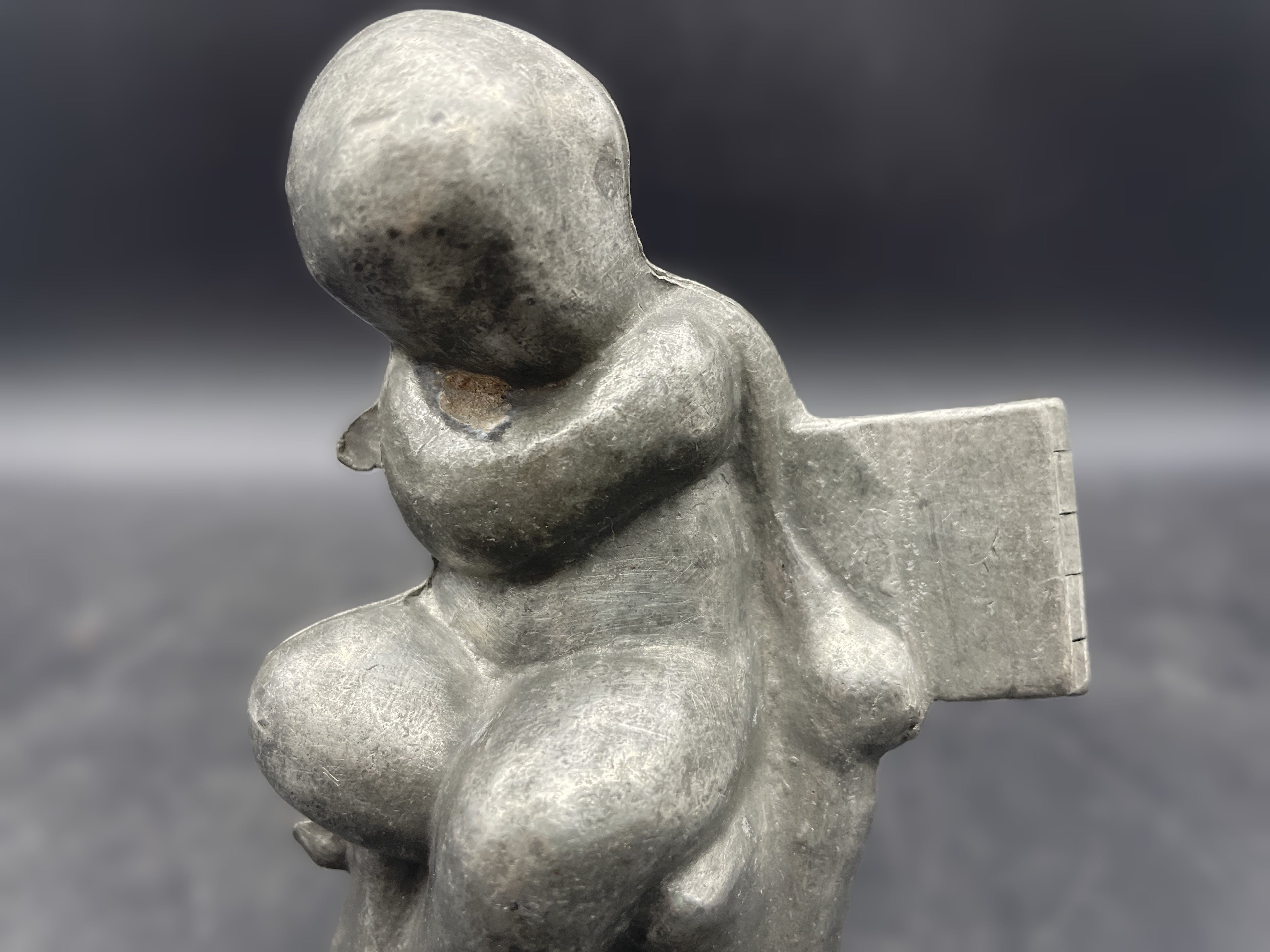 ANTIQUE PEWTER ICE CREAM MOLD #992 CUPID CHERUB BOY 1900'S VICTORIAN ~ E&CO