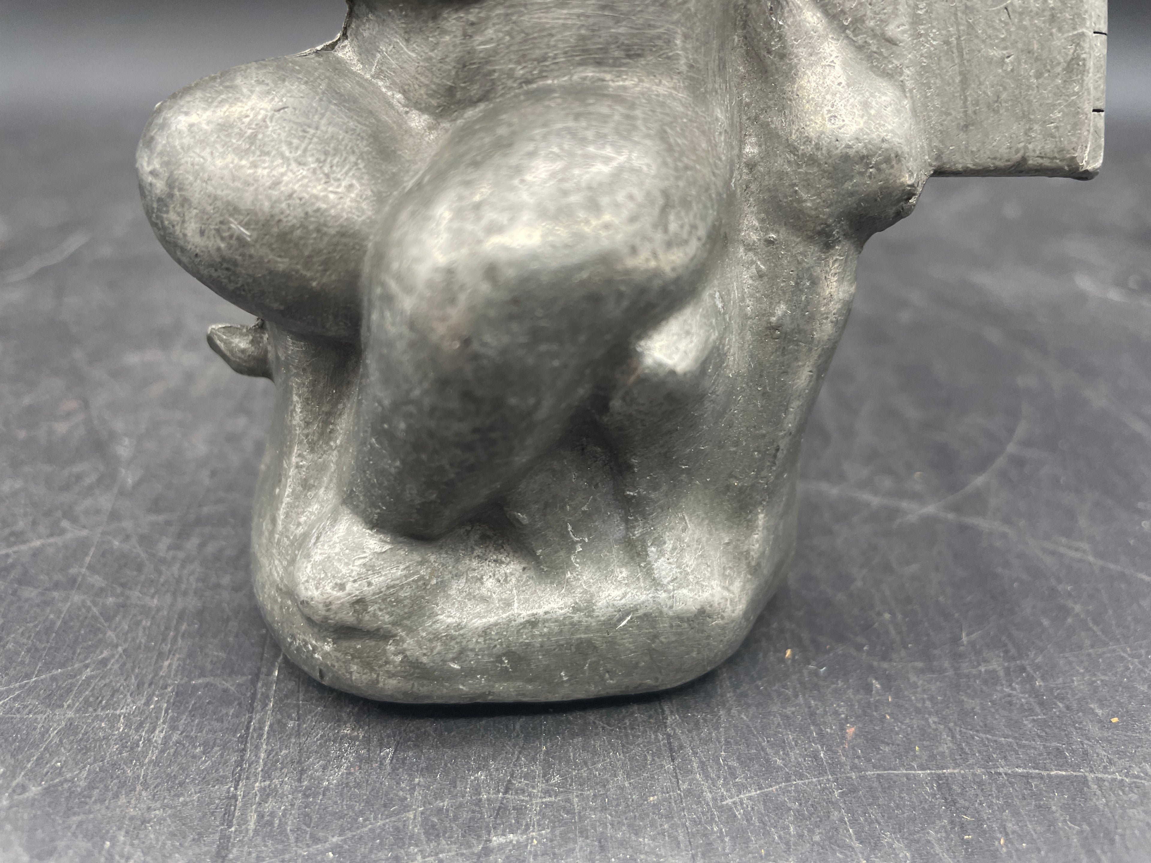 ANTIQUE PEWTER ICE CREAM MOLD #992 CUPID CHERUB BOY 1900'S VICTORIAN ~ E&CO