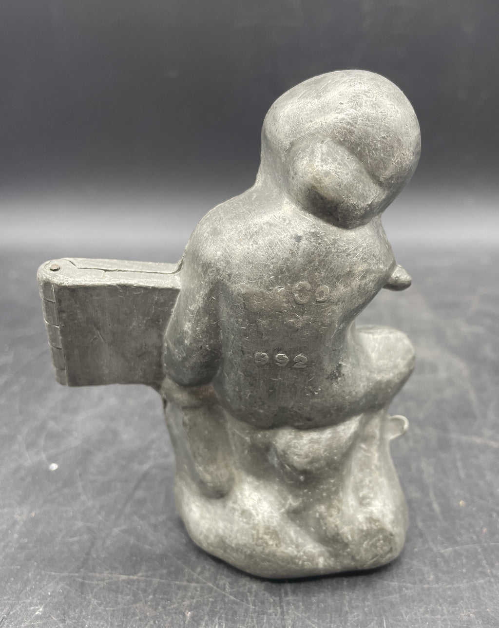 ANTIQUE PEWTER ICE CREAM MOLD #992 CUPID CHERUB BOY 1900'S VICTORIAN ~ E&CO