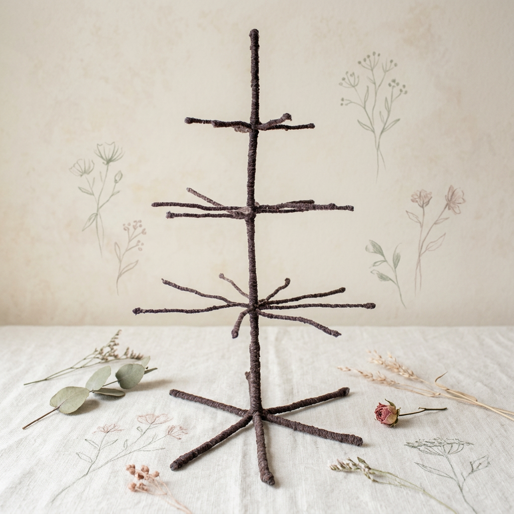 Woodland Woolie Ornament Display Tree - Brown, 24" Holiday
