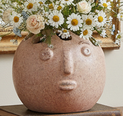 Blush Stoneware Flower Frog - Artisan Visionary Flower Bud Vase