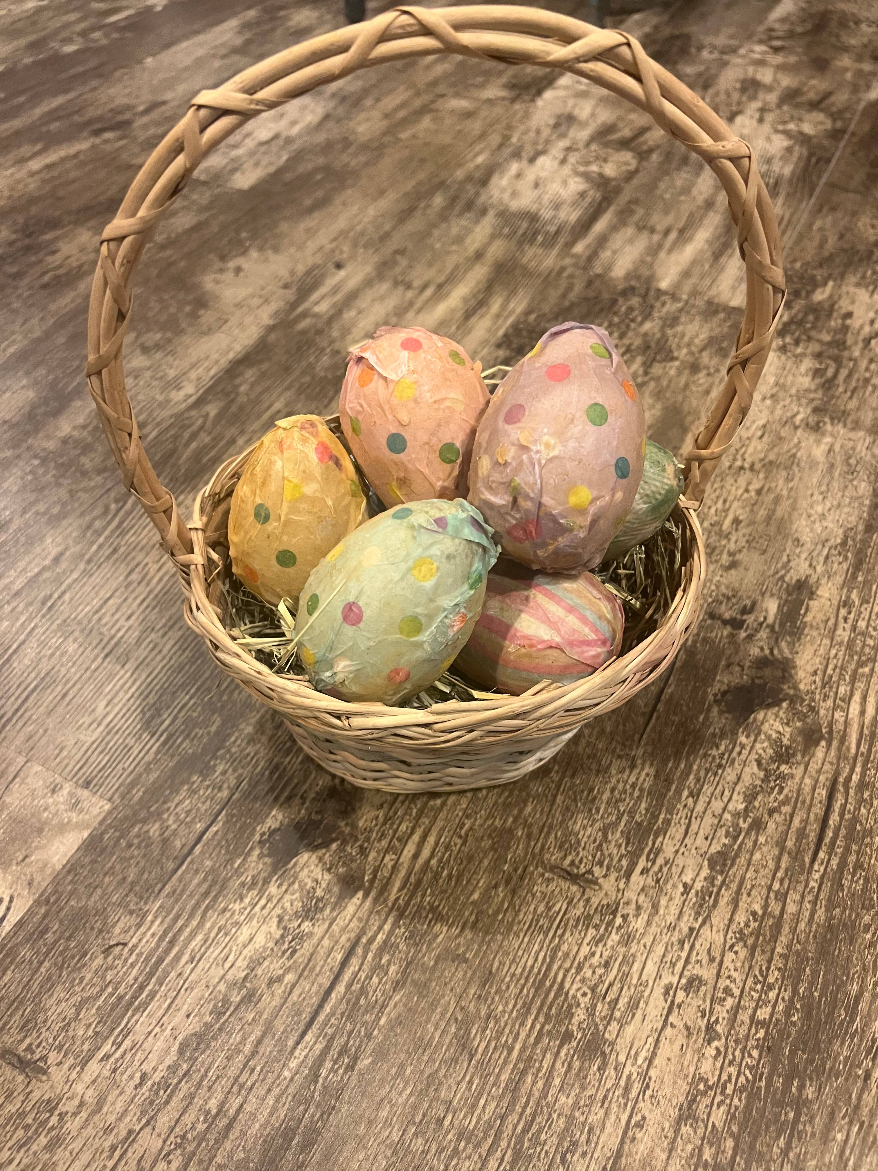Primitive Paper Mache Waxed Eggs — Set of 10 Farmhouse decor