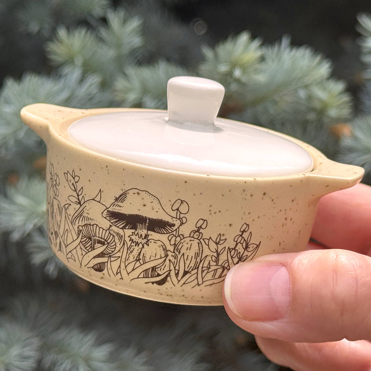Forest Fancies Pyrex Style Mini Ceramic Casserole Trinket Box