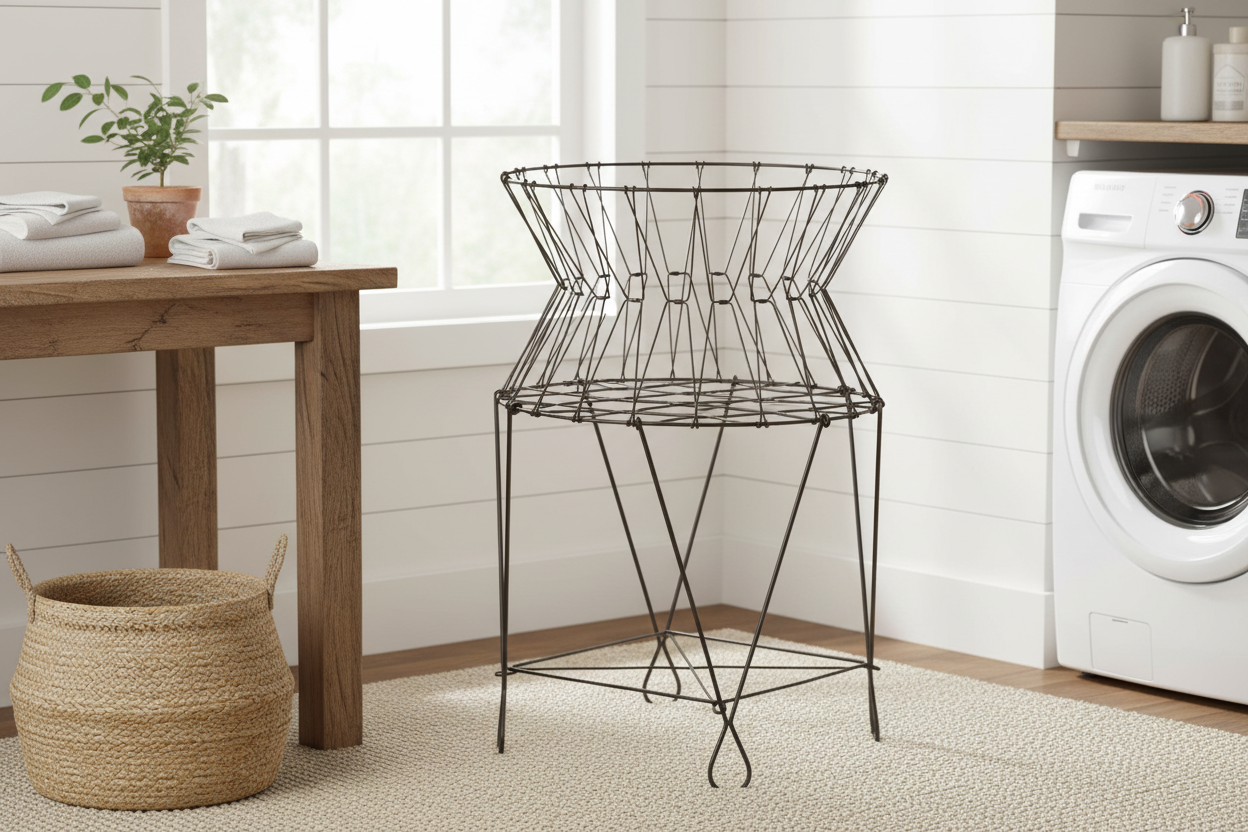 Vintage Iron Laundry Basket