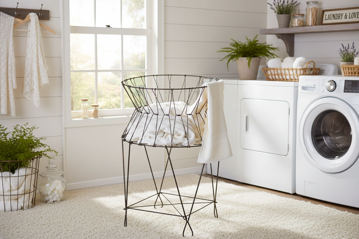 Vintage Iron Laundry Basket