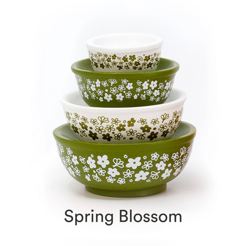 Butterprint Miniature Mixing Bowl Stack Pyrex Style Collectible