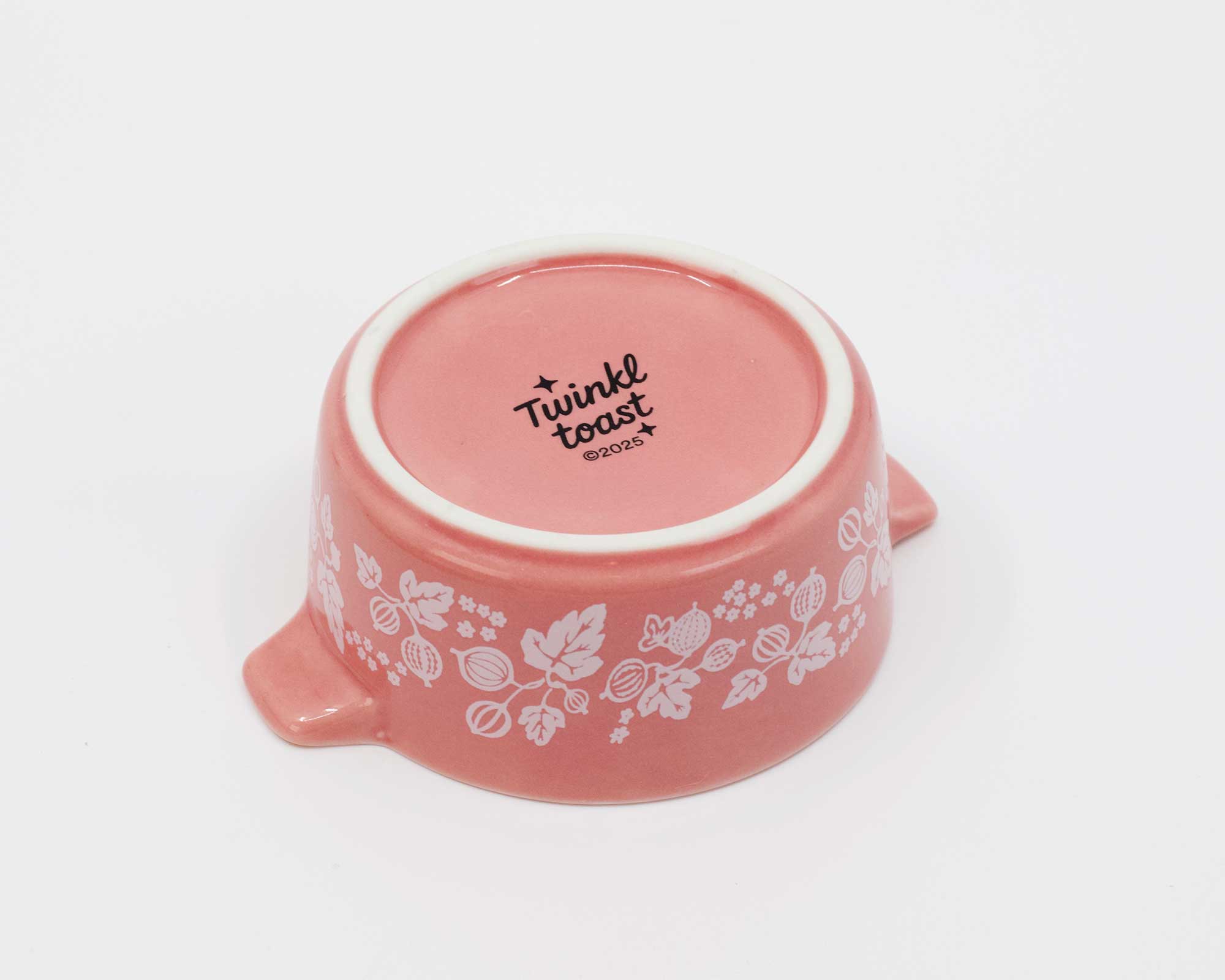 Vintage Pyrex-Inspired Ceramic Trinket Box | Pink Gooseberry Casserole Style