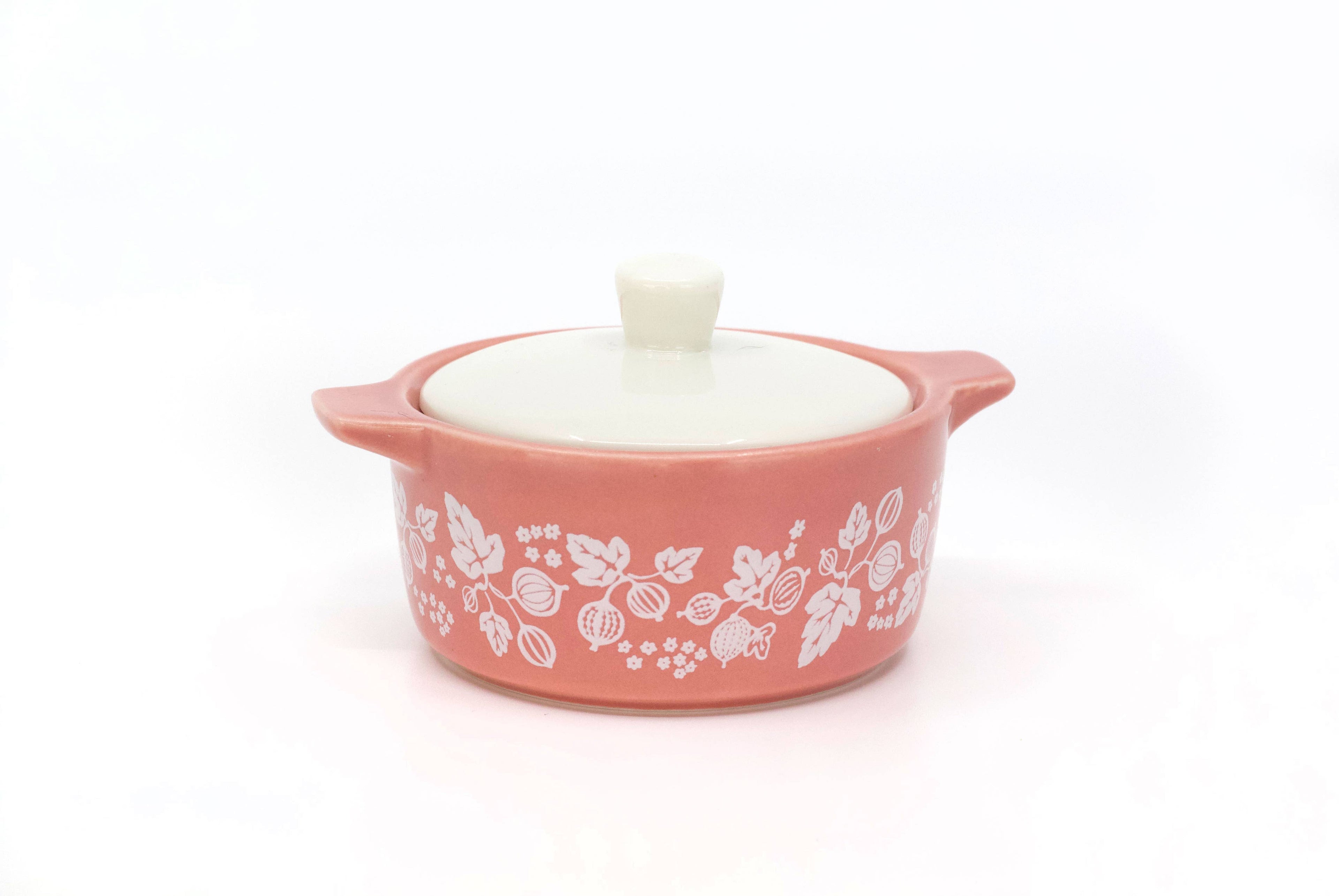 Vintage Pyrex-Inspired Ceramic Trinket Box | Pink Gooseberry Casserole Style