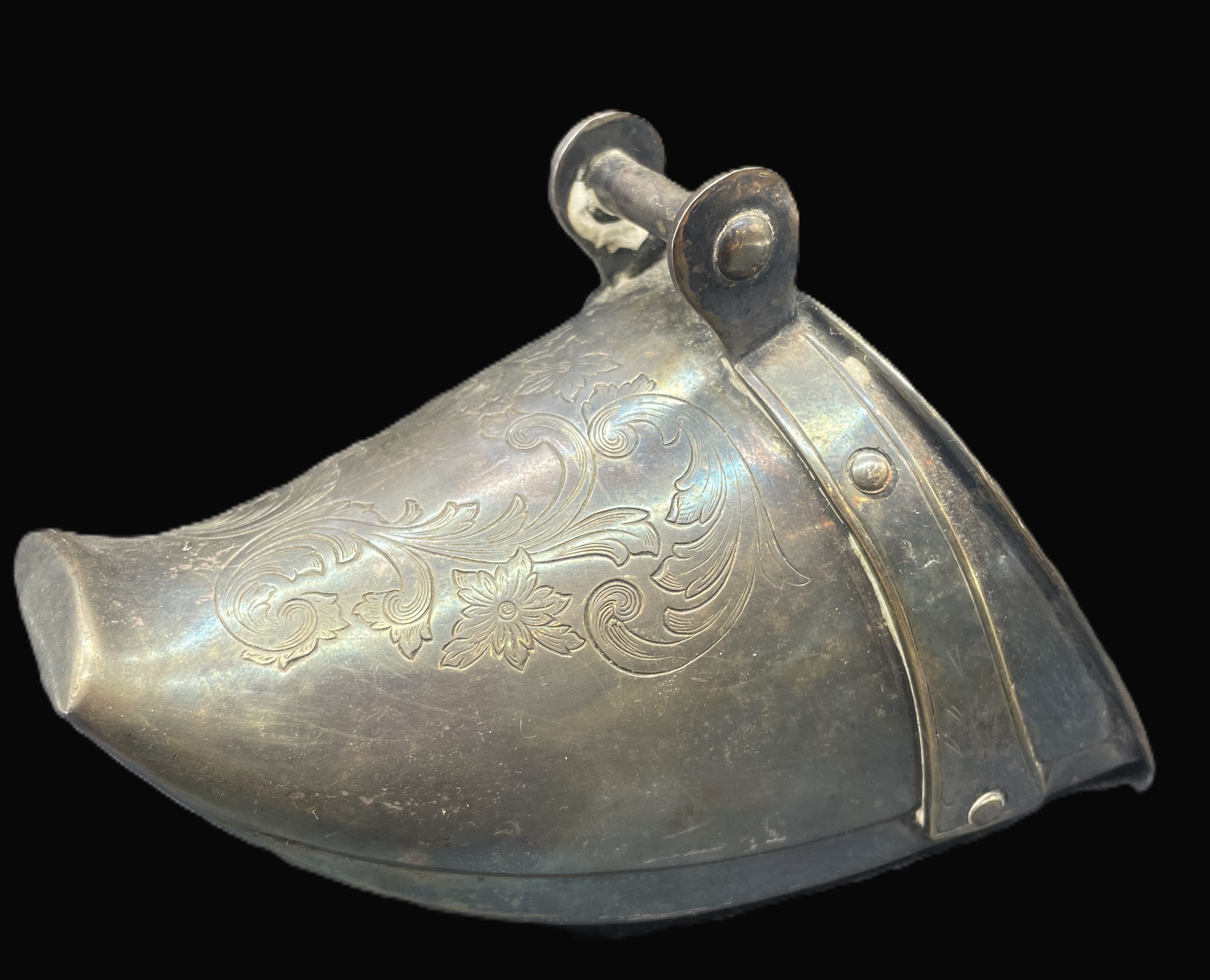 Vintage Maesa 323 Silver Plated Spanish Stirrup - Conquistador Engraved Decor