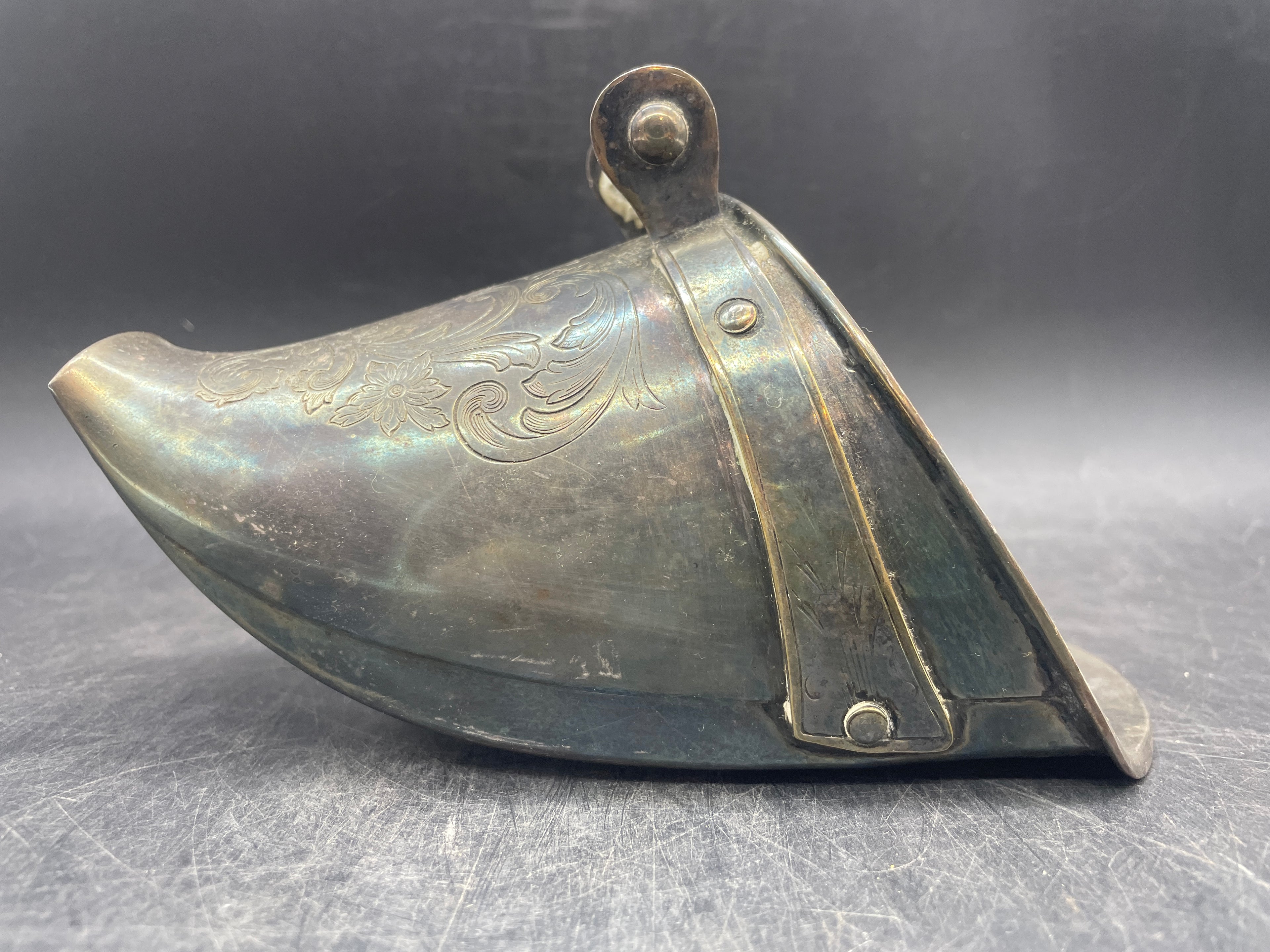 Vintage Maesa 323 Silver Plated Spanish Stirrup - Conquistador Engraved Decor