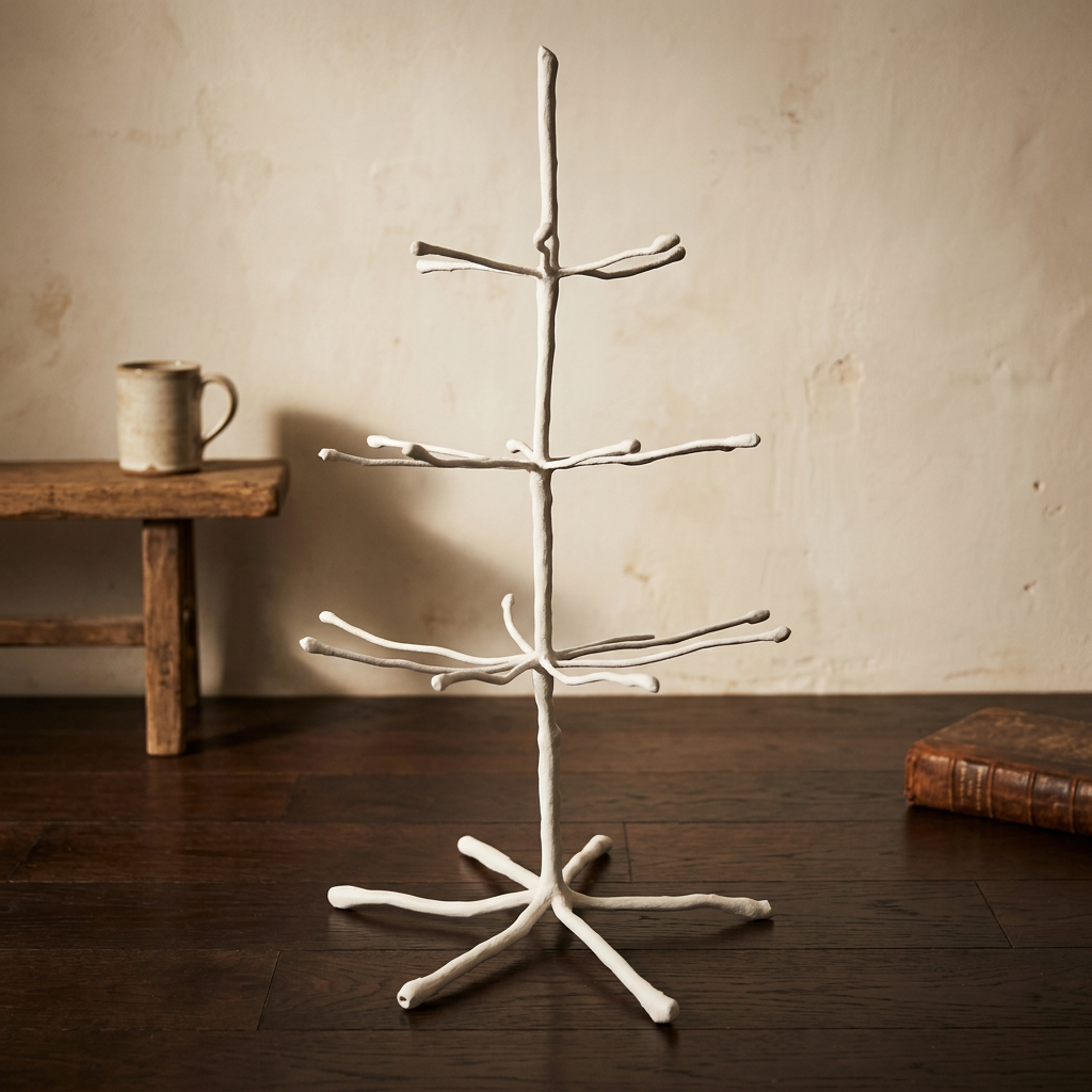 Woodland Woolie Ornament Display Tree - White, 24" Holiday