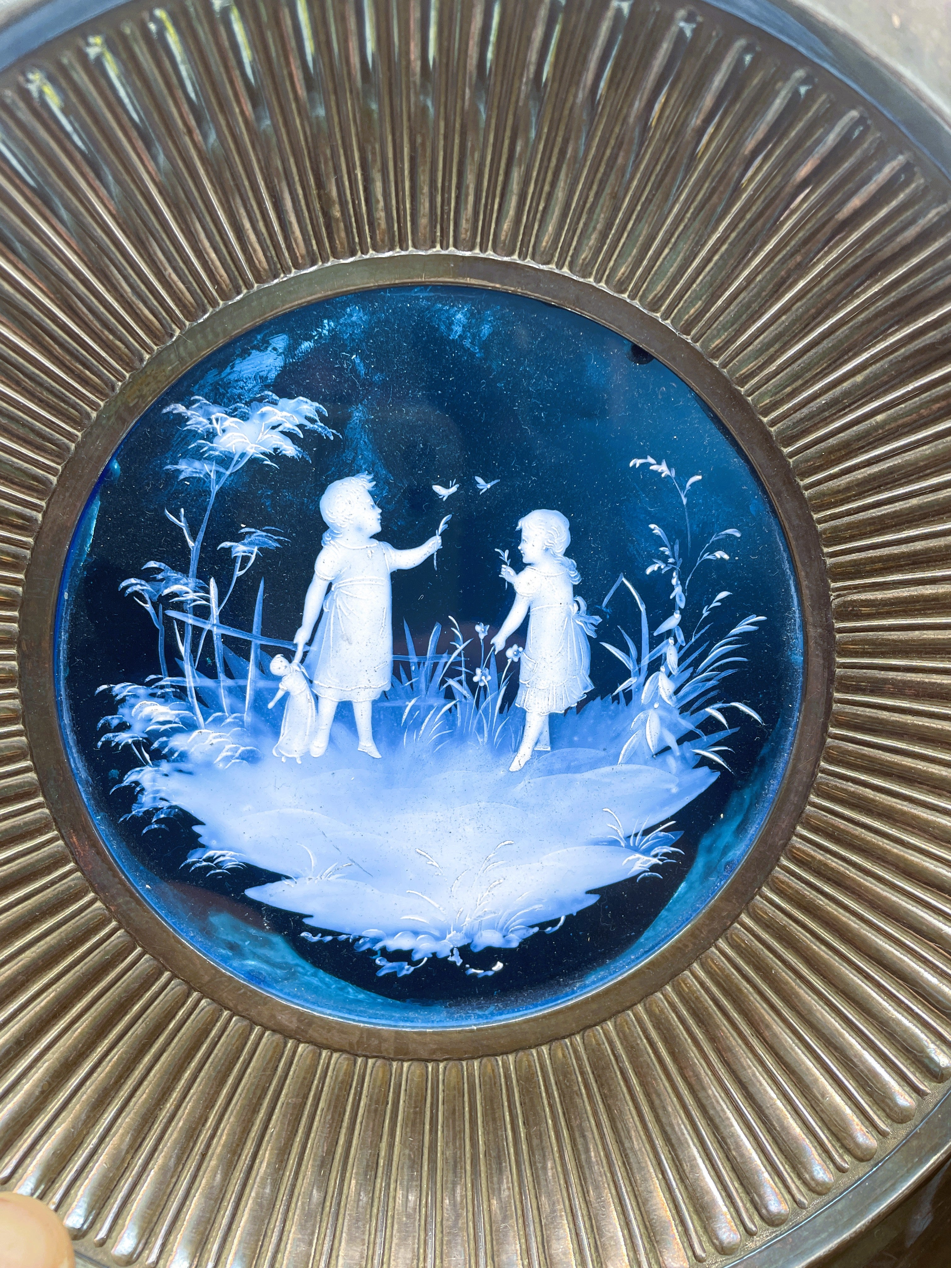 Mary Gregory Silver Plated Bridal Basket Cake Plate c. 1880 Middletown Plate Co.