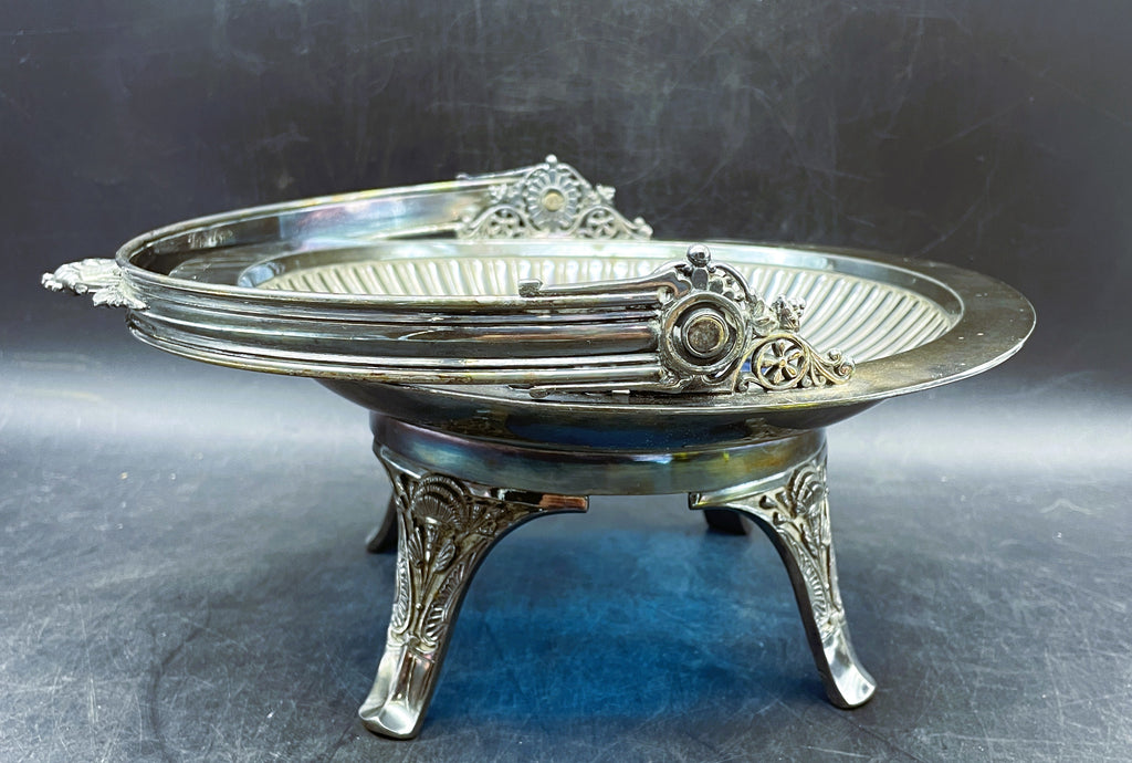 Mary Gregory Silver Plated Bridal Basket Cake Plate c. 1880 Middletown Plate Co.