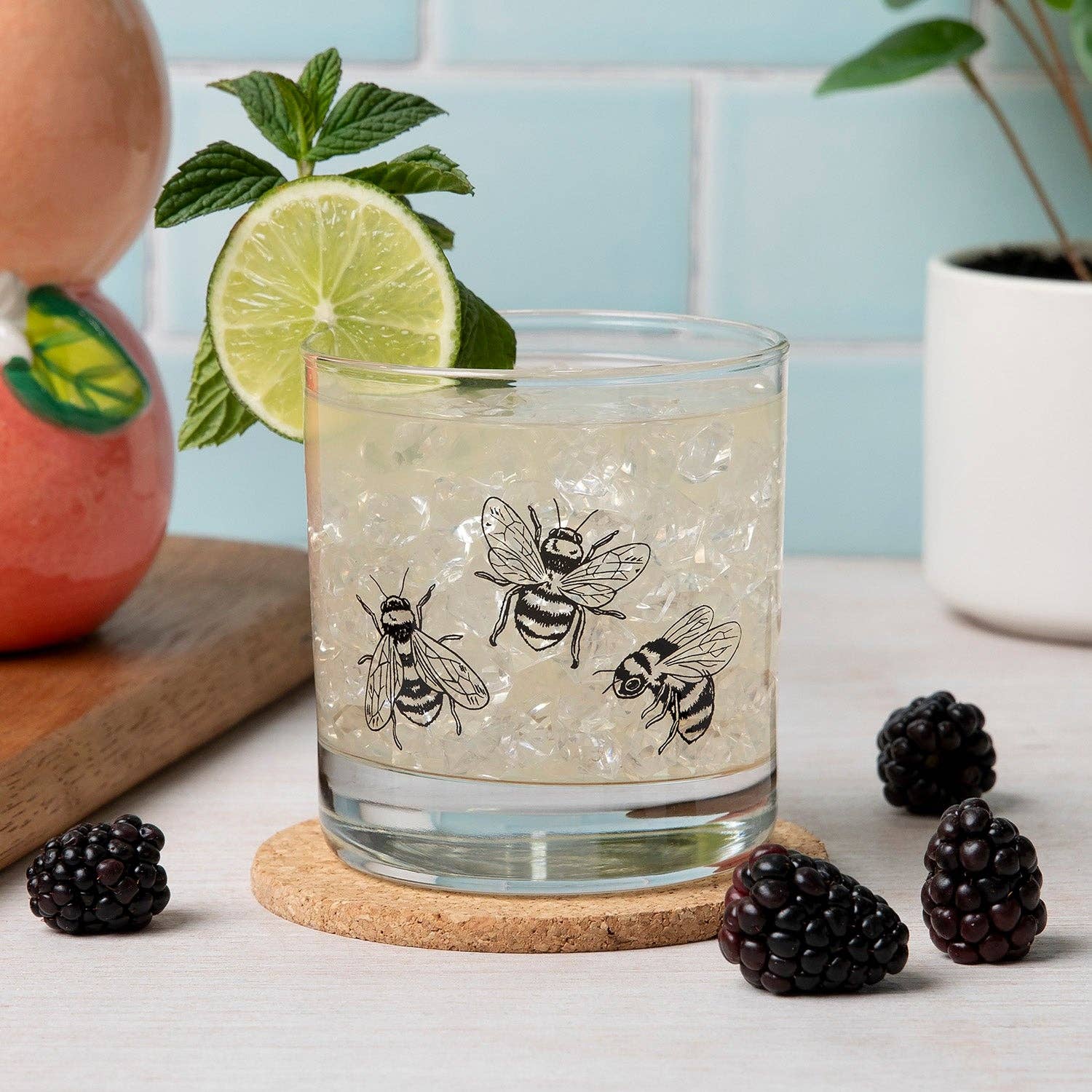 Bumble Bee Rocks Glass — 11oz Whiskey Glass |
