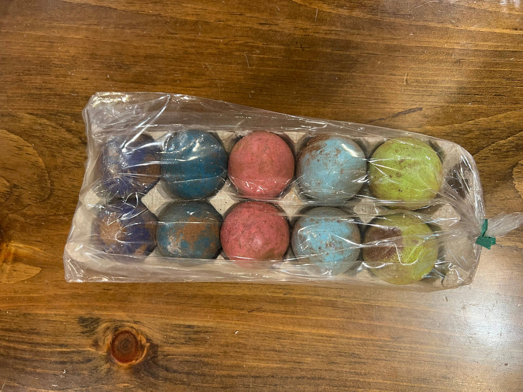 Primitive Paper Mache Waxed Eggs — Set of 10 Farmhouse decor