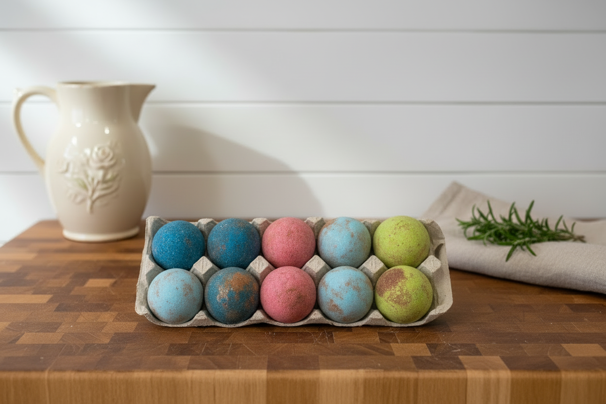 Primitive Paper Mache Waxed Eggs — Set of 10 Farmhouse decor