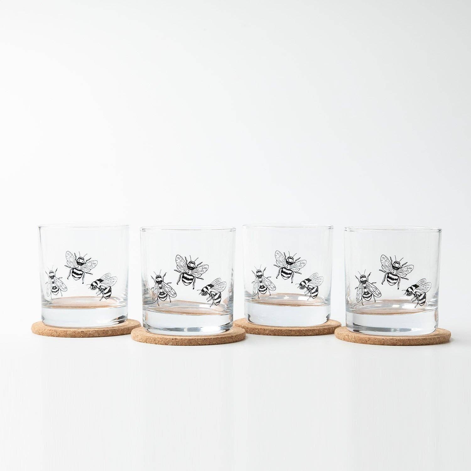Bumble Bee Rocks Glass — 11oz Whiskey Glass |