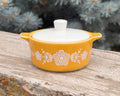 Vintage Pyrex-Inspired Ceramic Trinket Box | Butterfly Gold