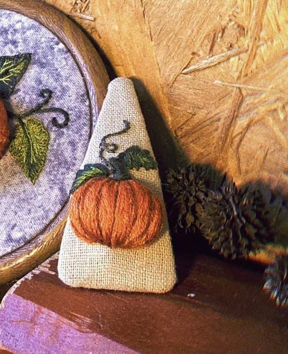 Pumpkin Hand-Embroidered Halloween Hair Clip Barette