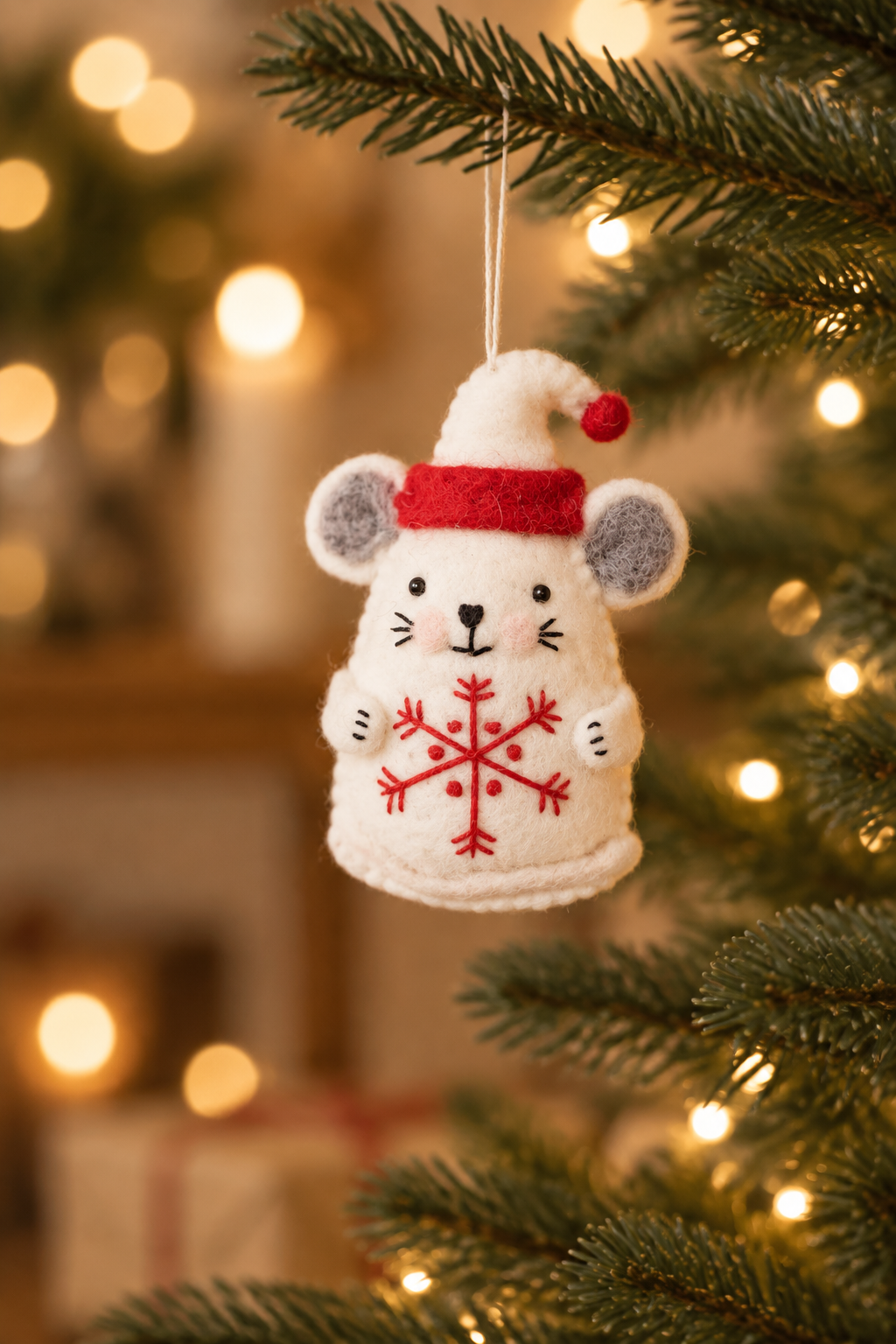 Snowflake Mouse Ornament | A Little Merry Squeak