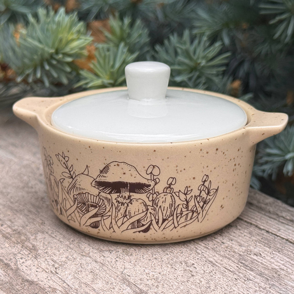 Forest Fancies Pyrex Style Mini Ceramic Casserole Trinket Box