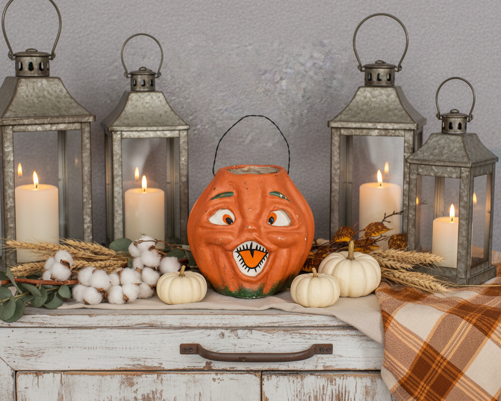 7" Orange Jack O' Lantern Choir Boy Figurine – Halloween Home Decor