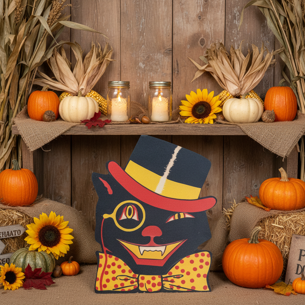 Vintage Top Hat Cat Dummy Board – Quirky Home Decor