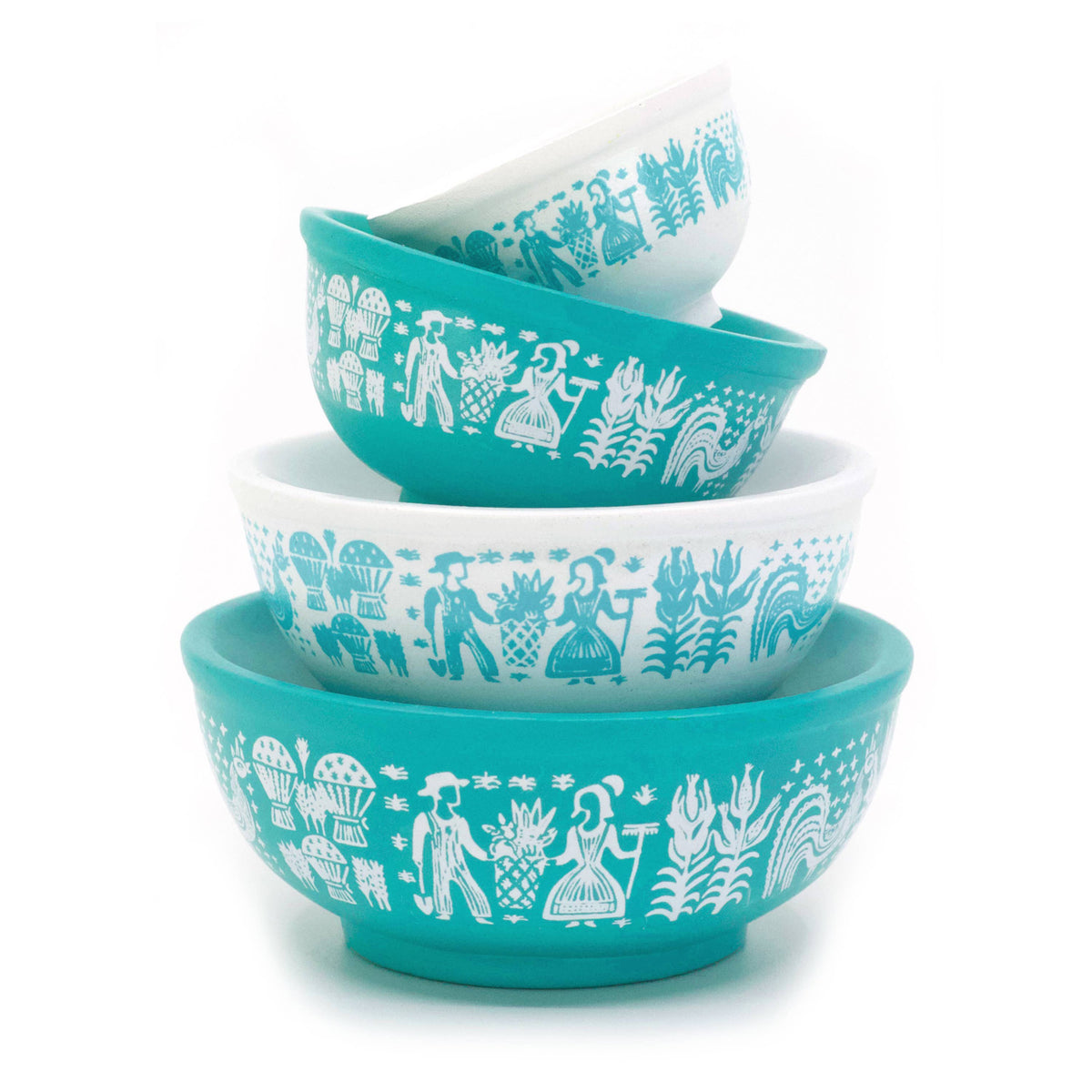 Friendship Miniature Mixing Bowl Stack Pyrex Style Collectible
