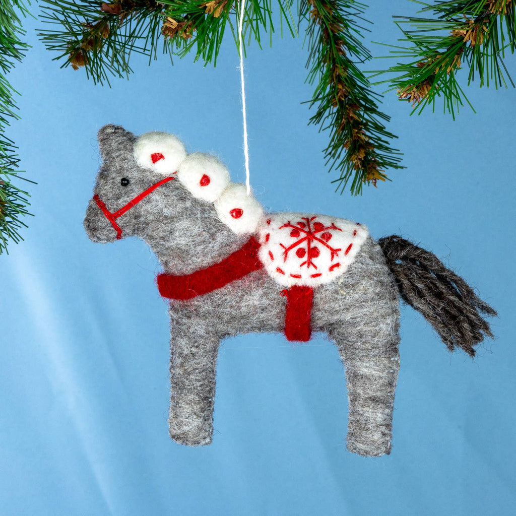 Ornament: Snowflake Dala Horse