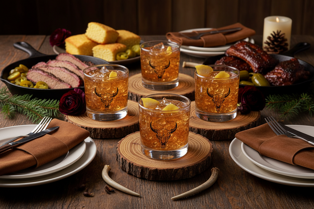 Buffalo Skull Rocks Glass — 11oz Whiskey Glass