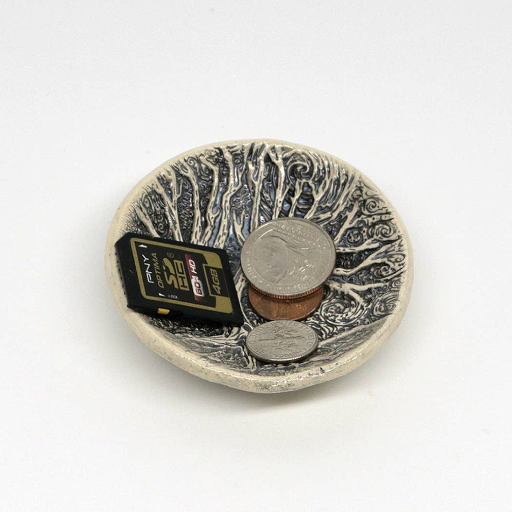 Handcrafted Tree Moon Art Pottery Bowl - Trinket Dish