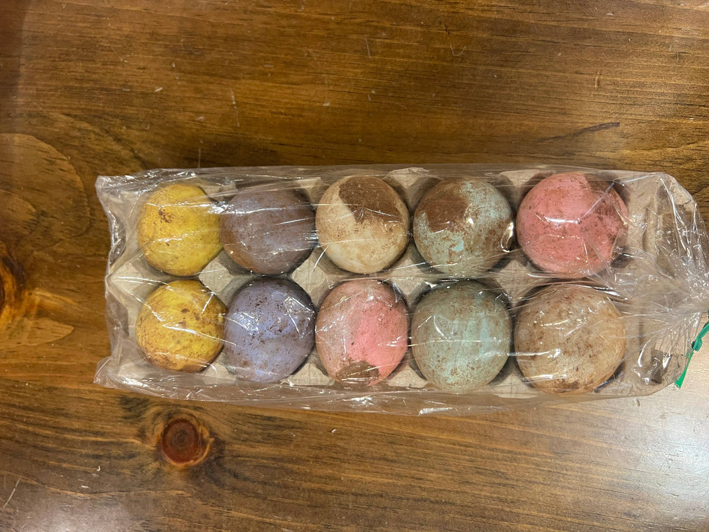 Primitive Paper Mache Waxed Eggs — Set of 10 Farmhouse decor
