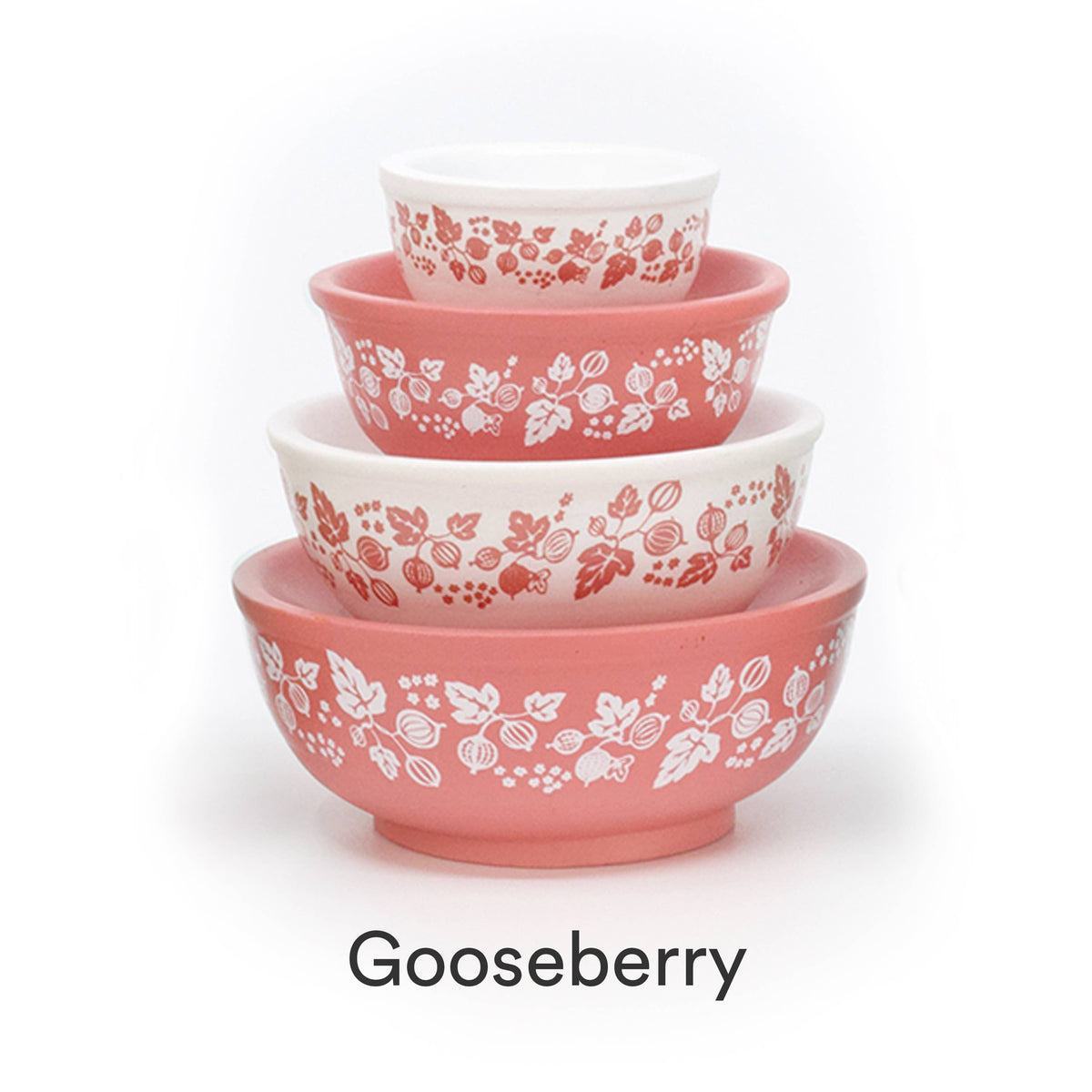 Gooseberry Miniature Mixing Bowl Stack Pyrex Style Collectible