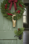 Large Antique Gold Reindeer Bell - Rustic Iron Christmas Decor