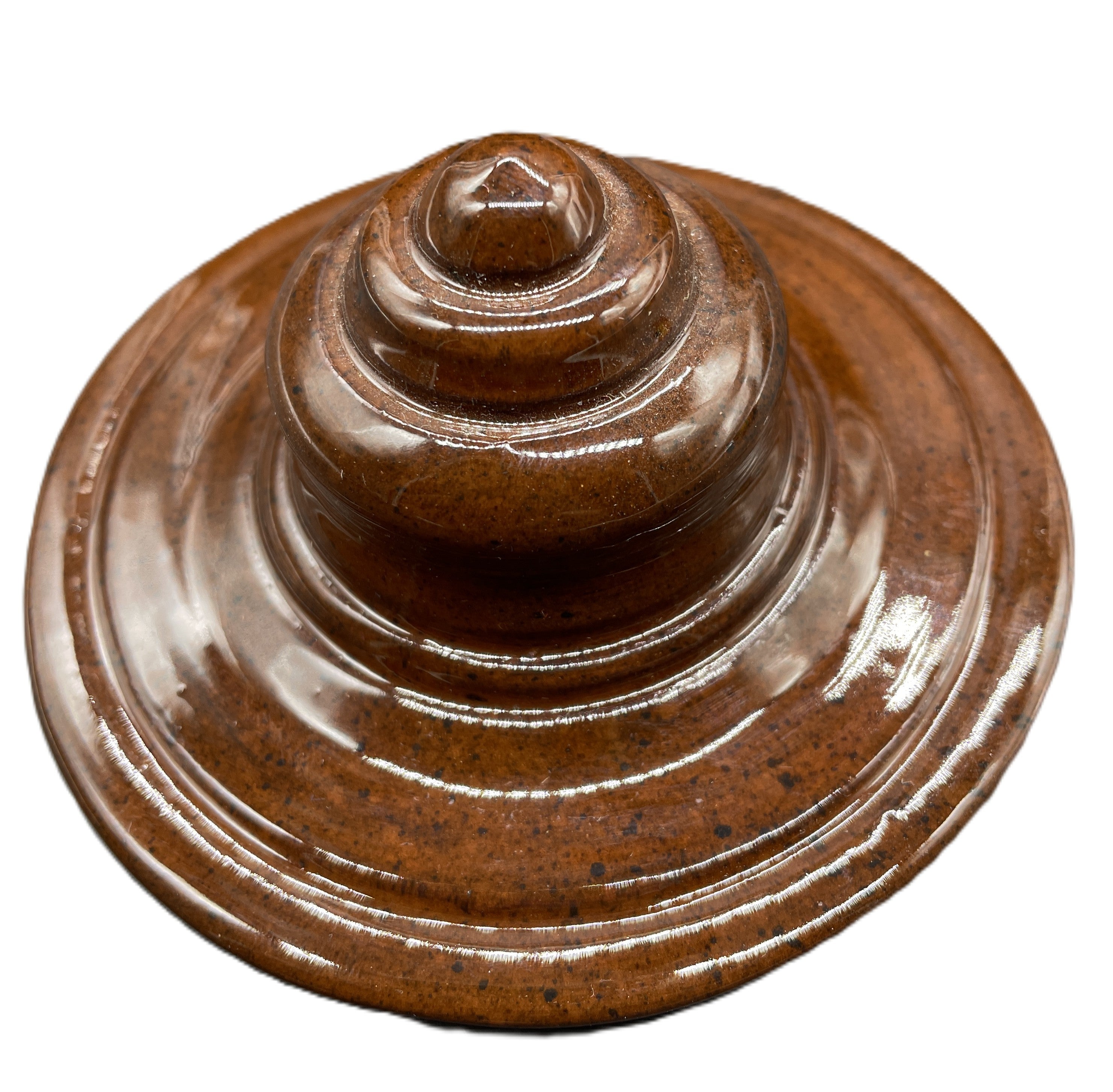 Studio Pottery Lidded Bowl Brown Glaze Handmade Dish