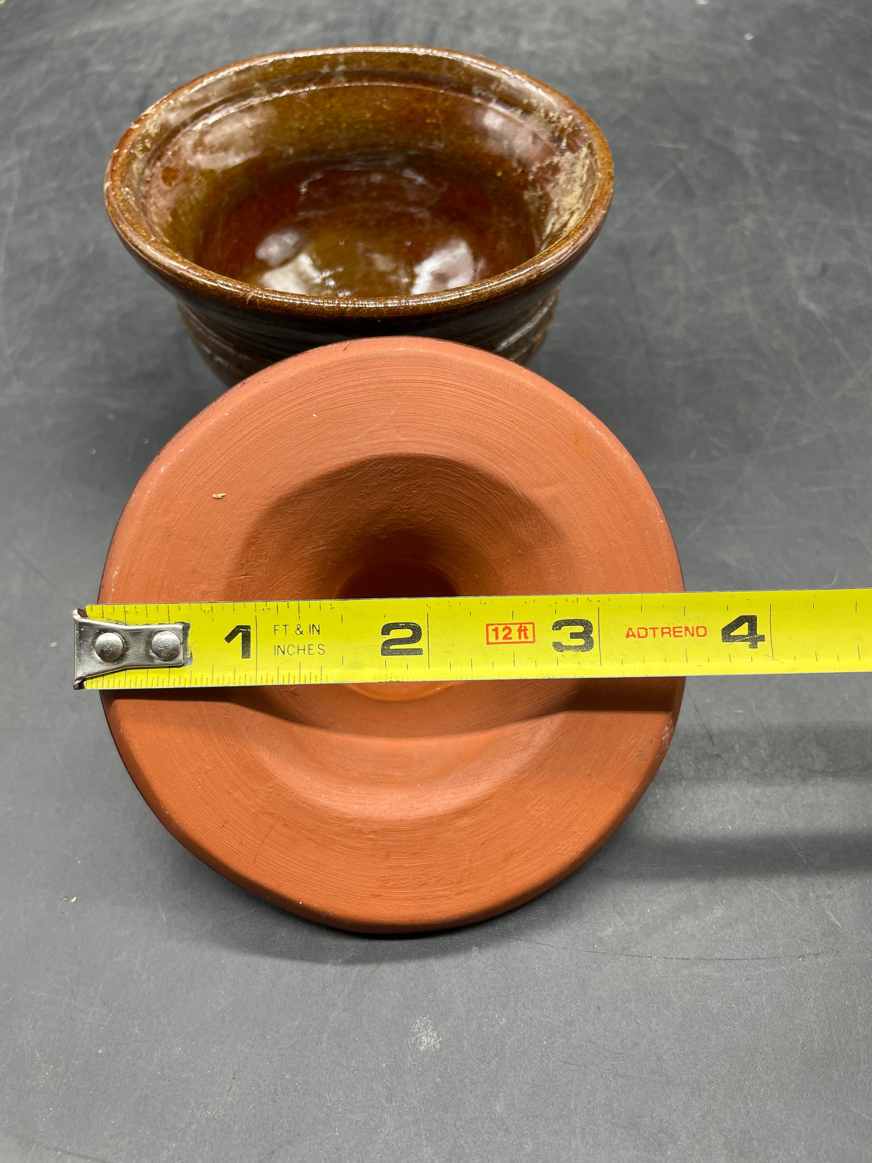 Studio Pottery Lidded Bowl Brown Glaze Handmade Dish