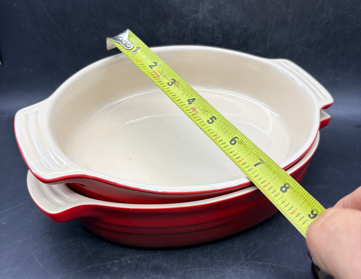 Bistro Reds | Le Creuset Red Oval Stoneware Baking Dishes, Set of 2