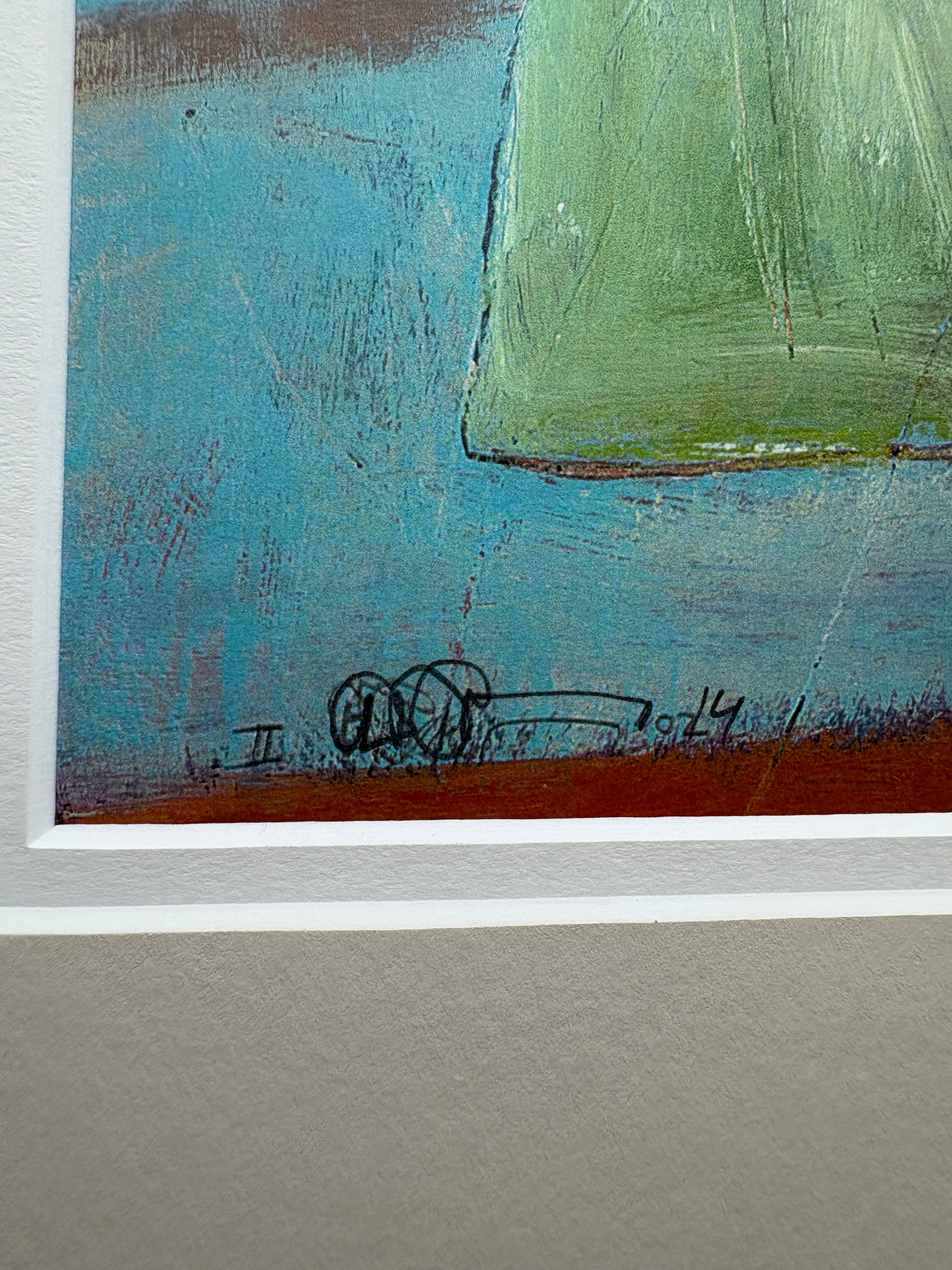 Lovely Signed Artist Print Framed 16" x 13"