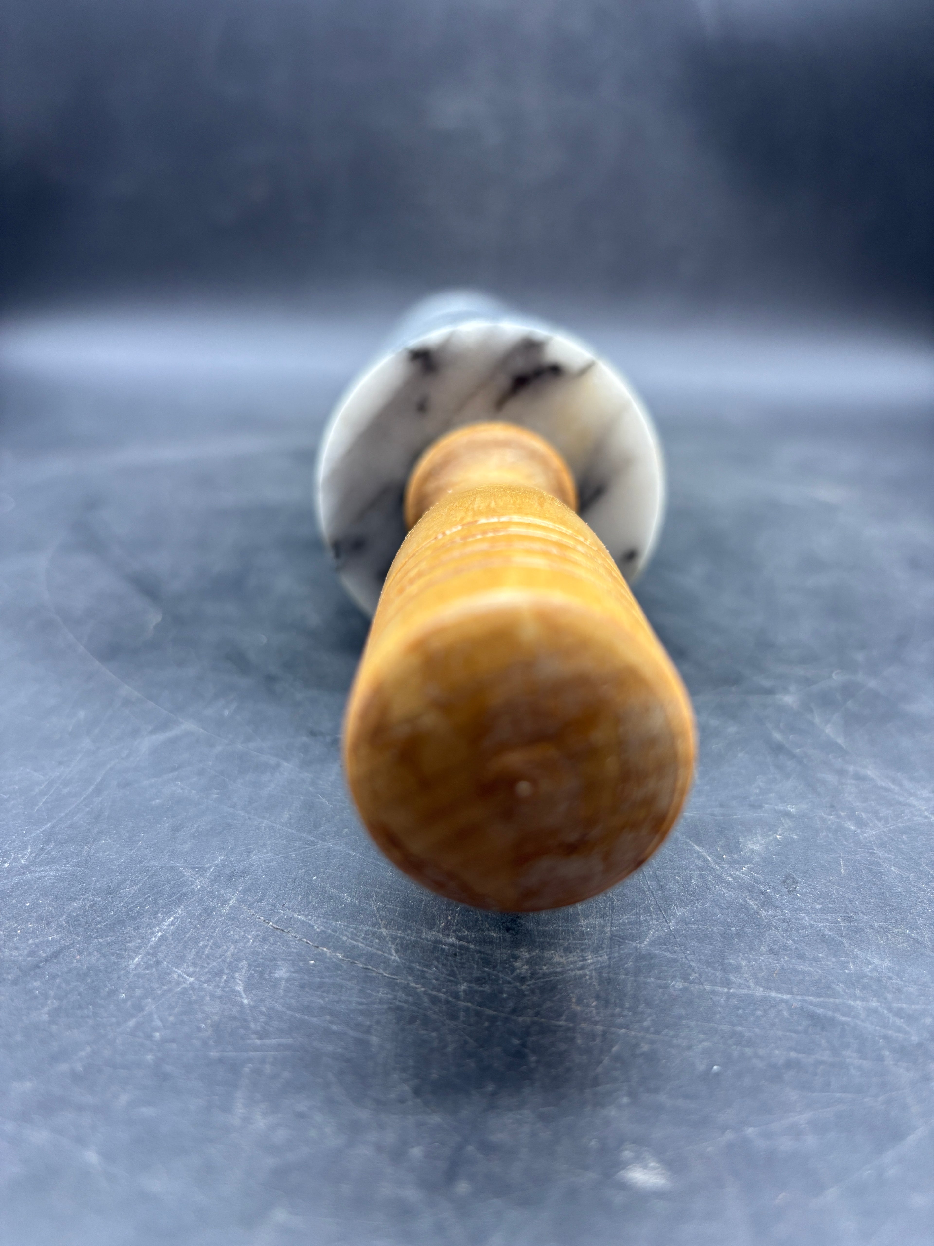 Vintage Marble 18" Rolling Pin w/ Wood Handles