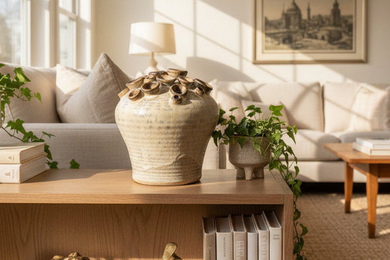 Vintage Hand Thrown Studio Art Pottery Vase Signed Thea